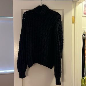 Anine Bing Navy Wool Vintage Turtleneck Sweater